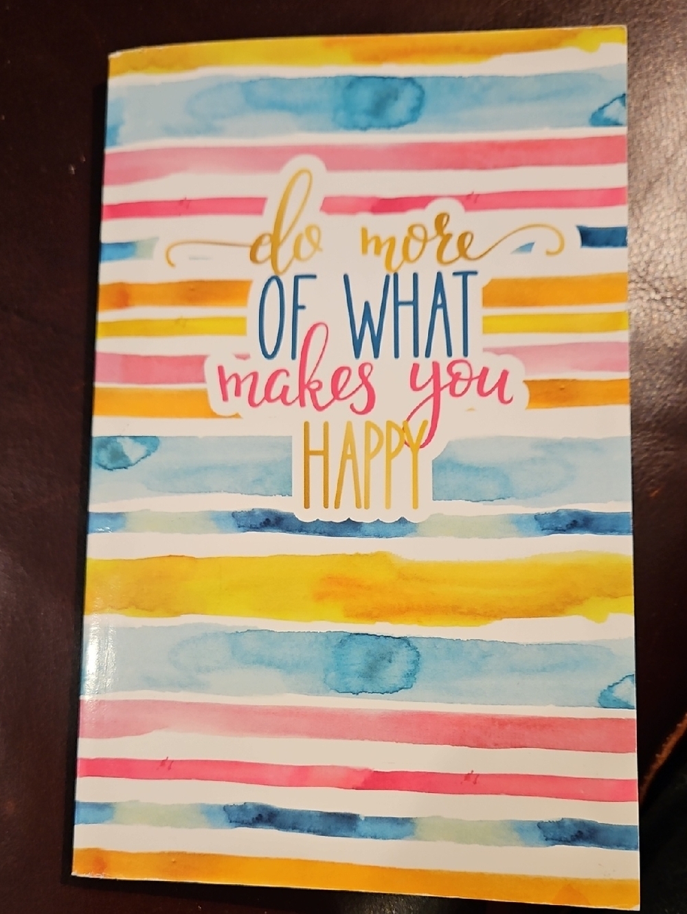 Do More of What Makes You Happy Striped Watercolor Notebook - Multicolor